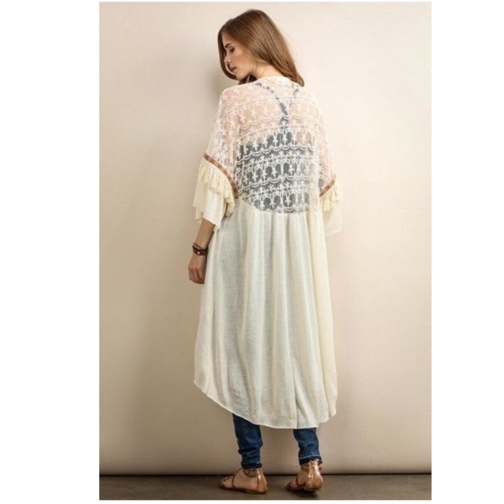 GORGEOUS Long Kimono Wrap Duster Cardigan New M L - Picture 5 of 8